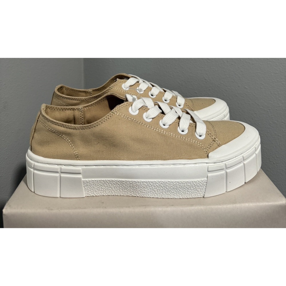 Mad Love Lennie Lace Up Canvas Tan Beige Casual Shoes Womens Size 8 NEW